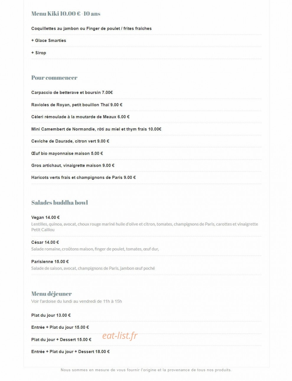 Le Petit Caillou — carte page 2