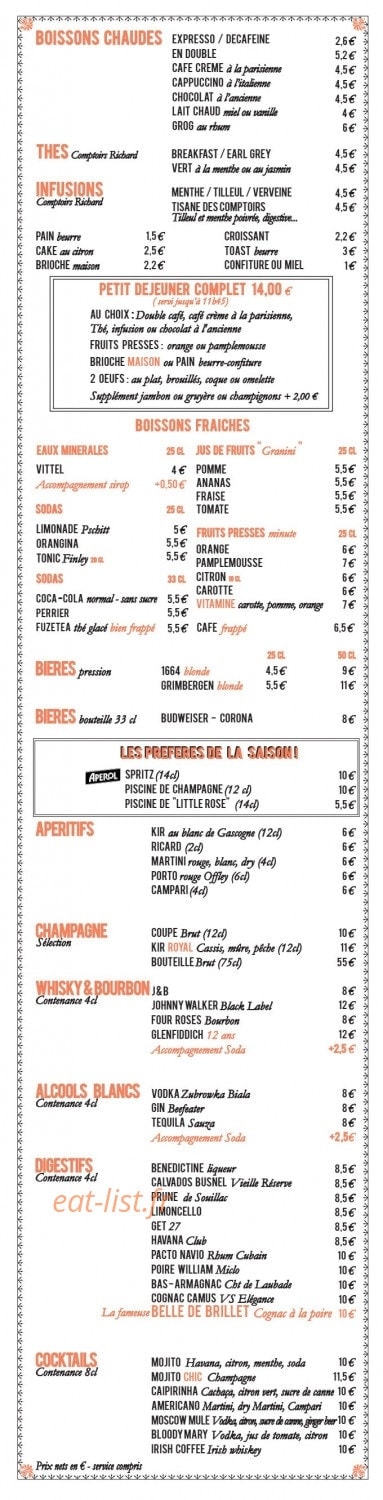 Le Petit Cler — carte page 2