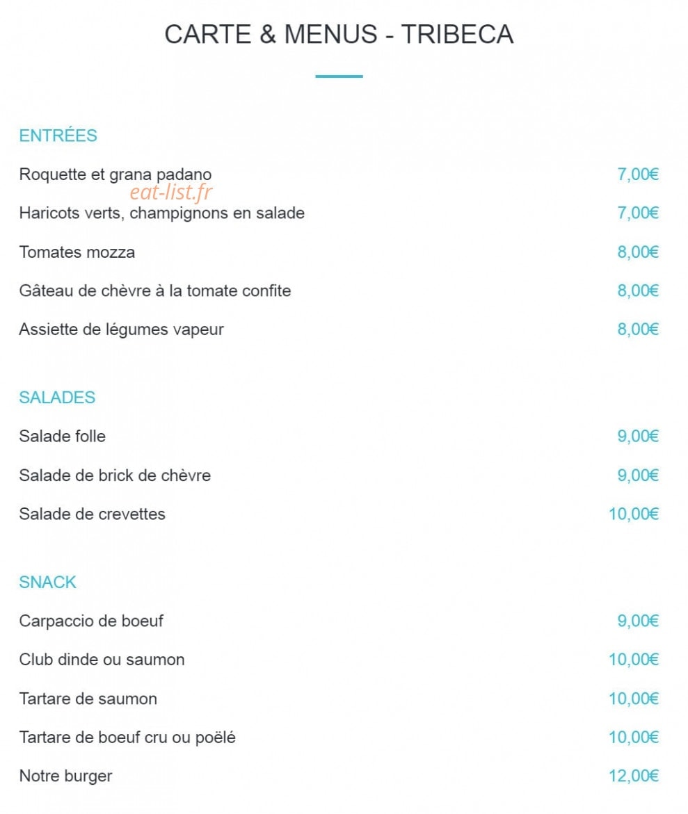 Le Tribeca — carte page 1