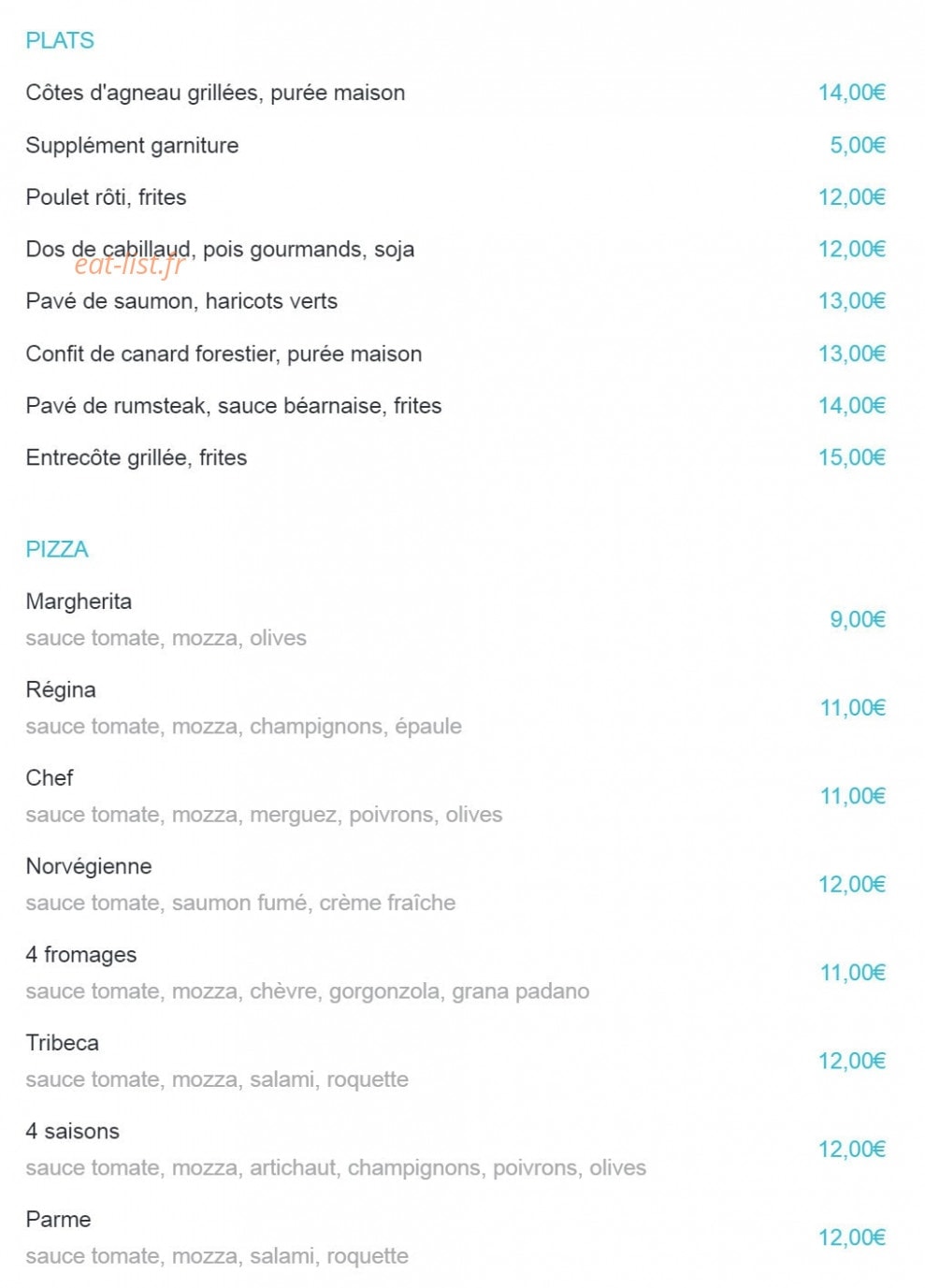 Le Tribeca — carte page 2