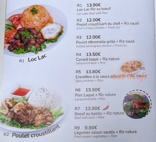 Ma cantine Viet — carte page 1