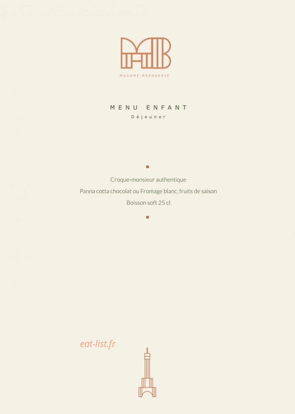 Madame Brasserie — carte page 3