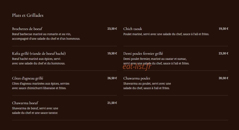 Maison Noubar — carte page 3