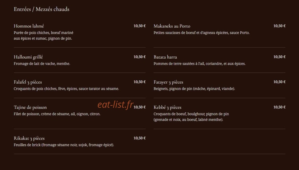 Maison Noubar — carte page 2
