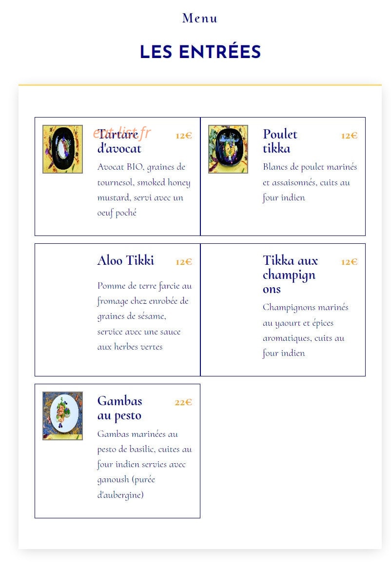 Ministry Of Spice — carte page 1