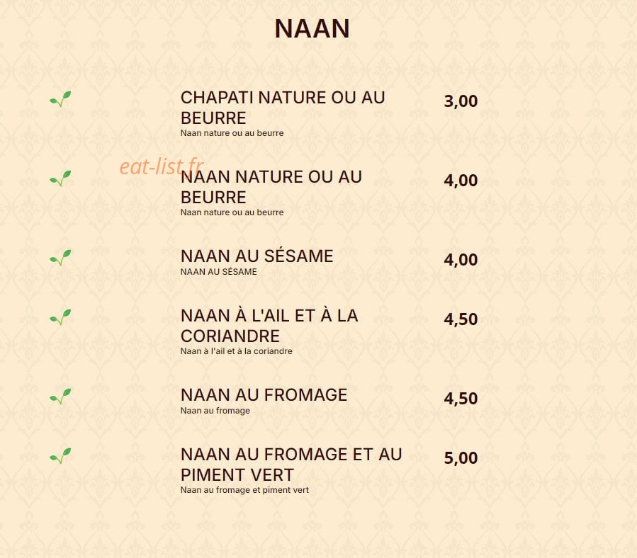 Naan Shaan — carte page 2