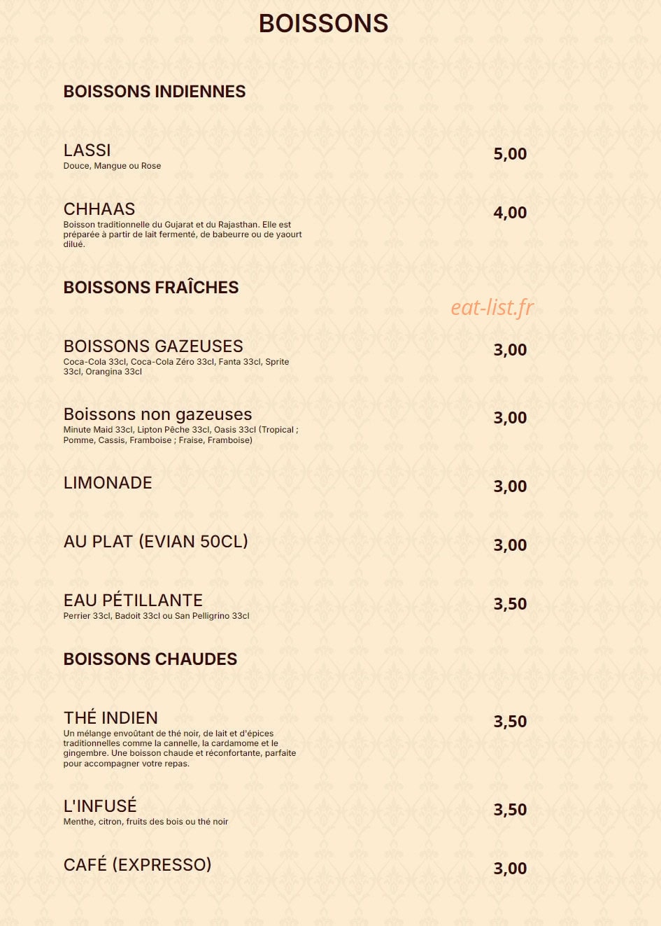 Naan Shaan — carte page 6