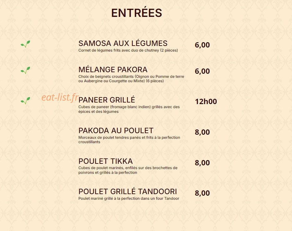 Naan Shaan — carte page 1
