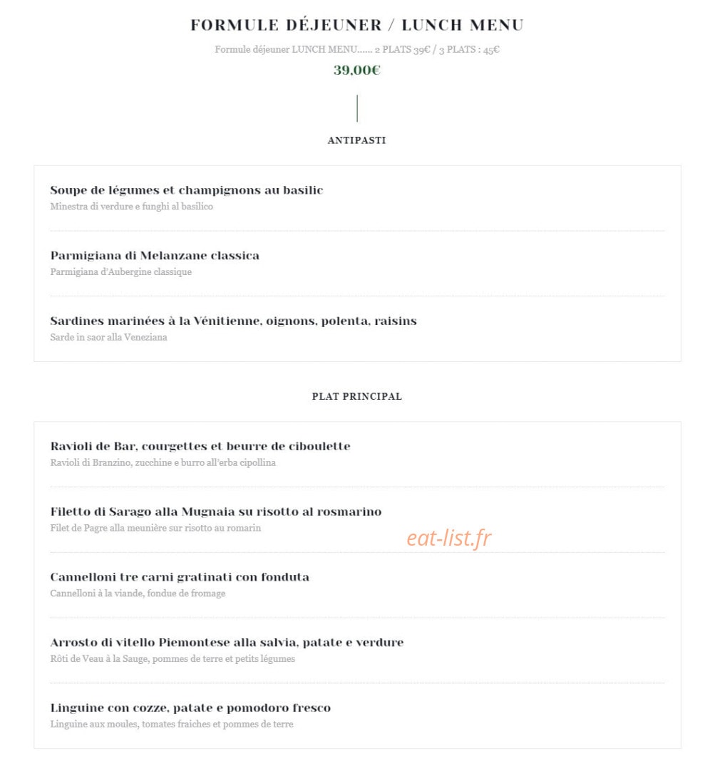 Penati al Baretto — carte page 1