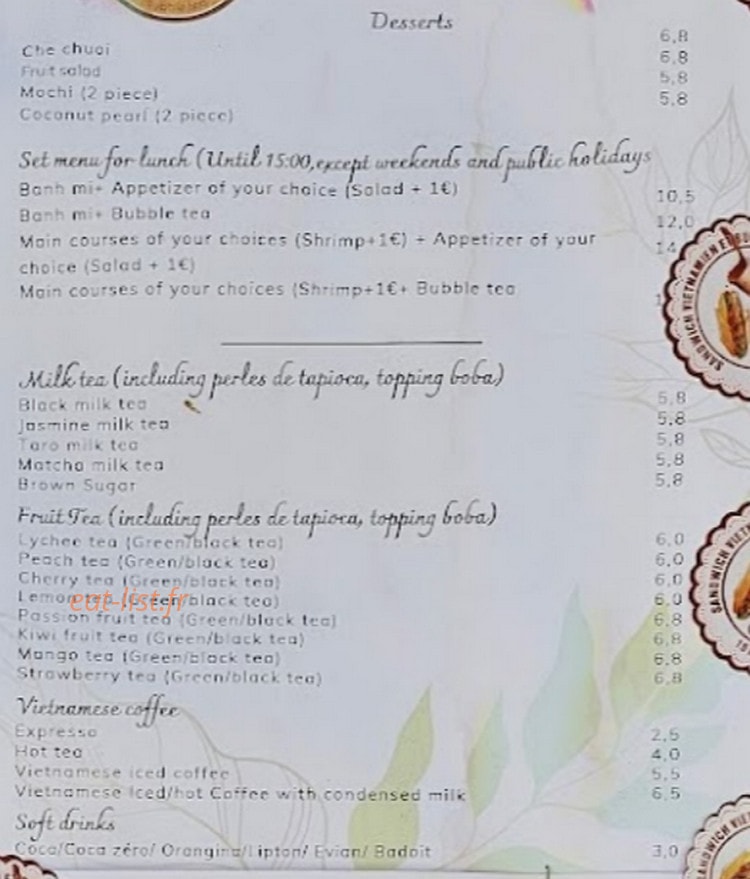 Phuoc banh mi — carte page 2