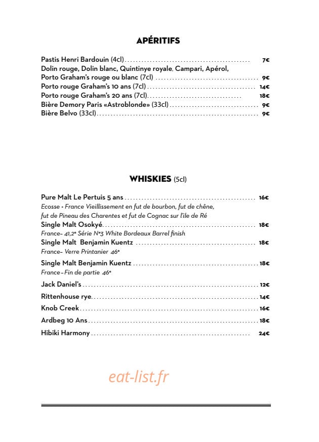 Restaurant Cléo — carte page 7