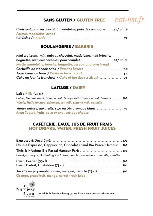 Restaurant Cléo — carte page 14