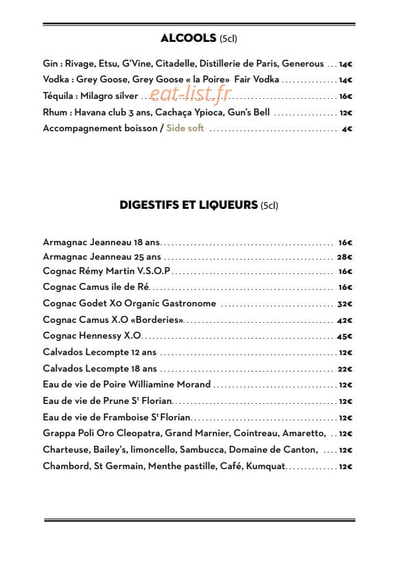 Restaurant Cléo — carte page 6