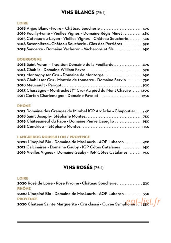 Restaurant Cléo — carte page 8