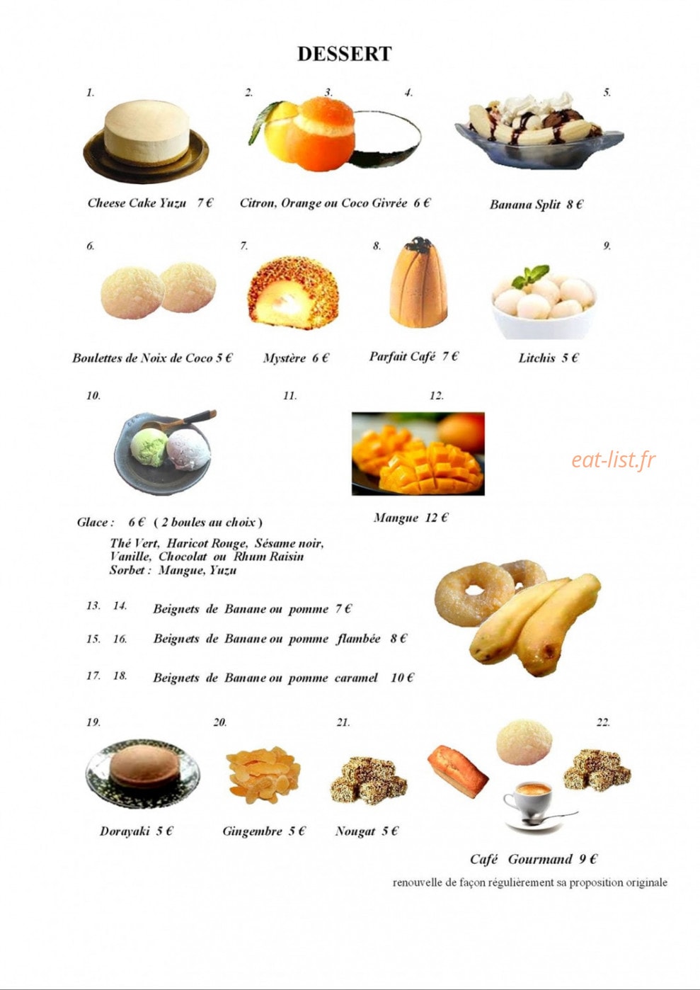 Restaurant MIDO — carte page 8