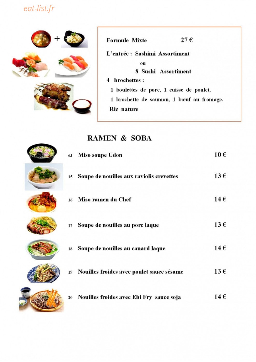 Restaurant MIDO — carte page 6