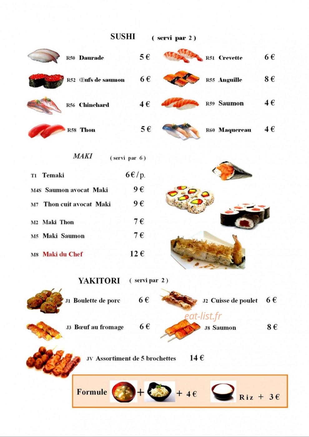 Restaurant MIDO — carte page 3
