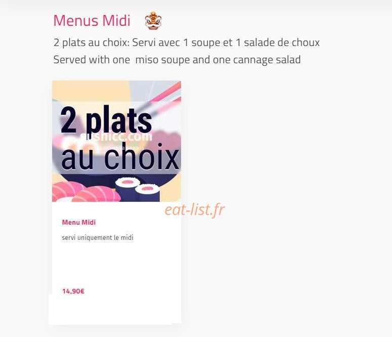 Sushi cc — carte page 2