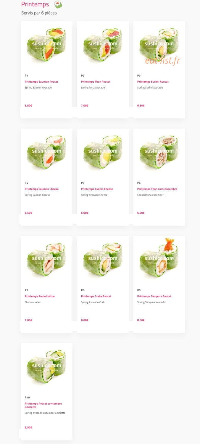 Sushi cc — carte page 16