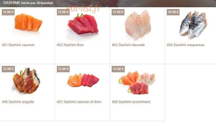 Sushi Eiffel — carte page 11