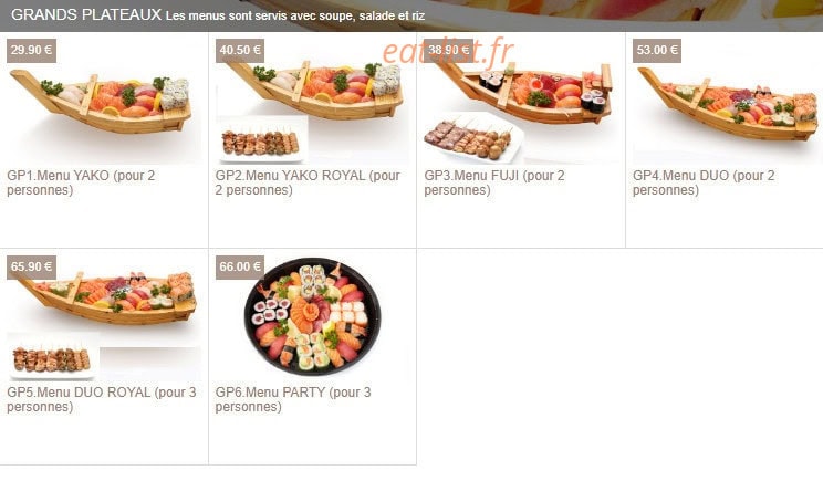 Sushi Eiffel — carte page 8