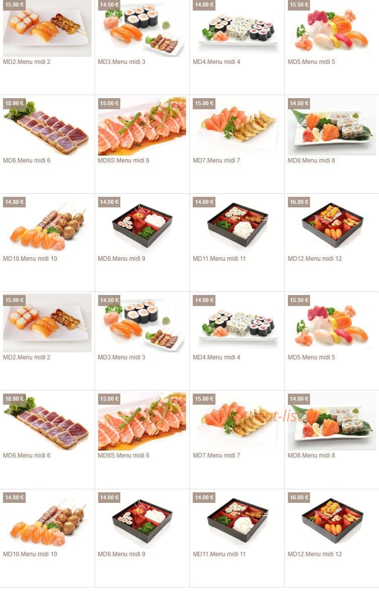 Sushi Eiffel — carte page 1
