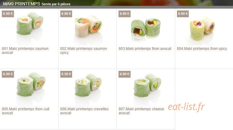 Sushi Eiffel — carte page 15