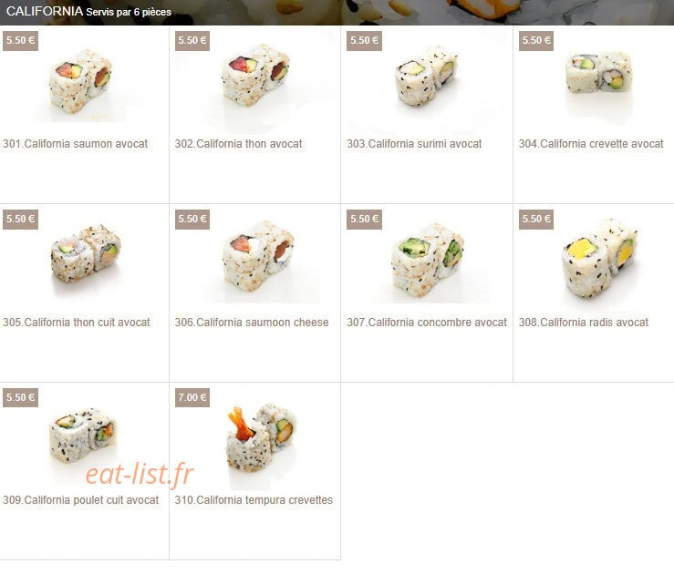 Sushi Eiffel — carte page 17