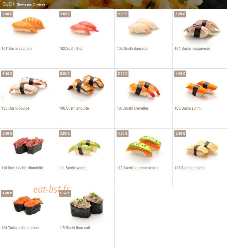 Sushi Eiffel — carte page 10