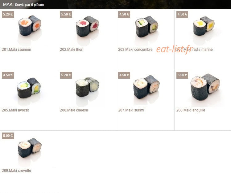 Sushi Eiffel — carte page 12