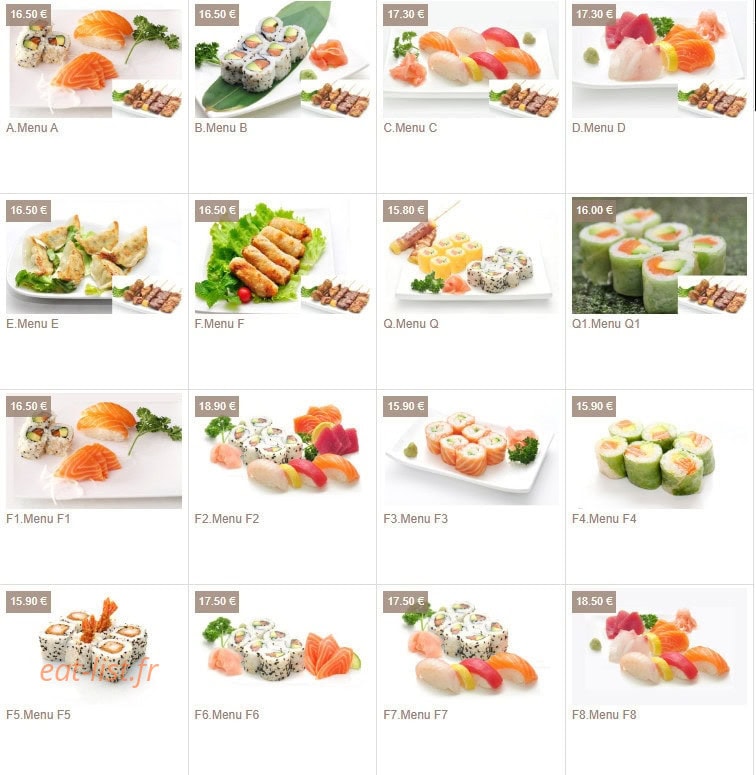 Sushi Eiffel — carte page 3