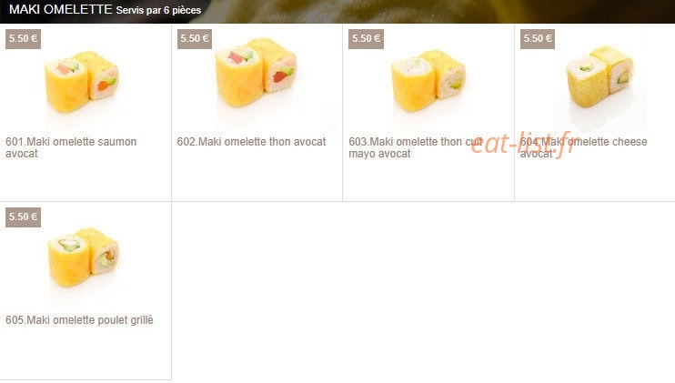 Sushi Eiffel — carte page 19