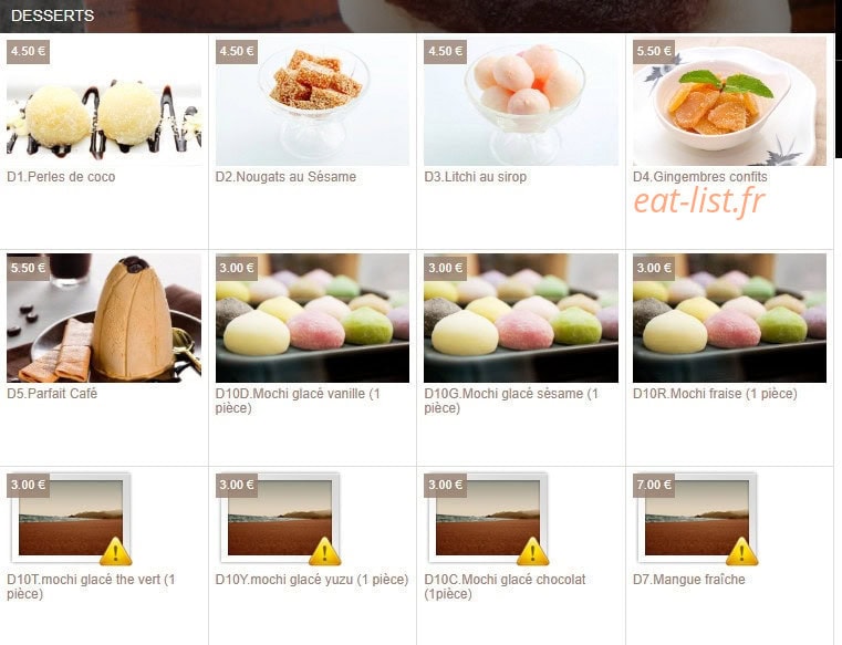 Sushi Eiffel — carte page 25