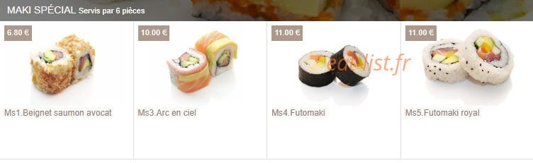 Sushi Eiffel — carte page 21