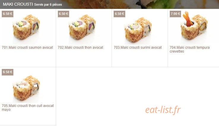 Sushi Eiffel — carte page 16