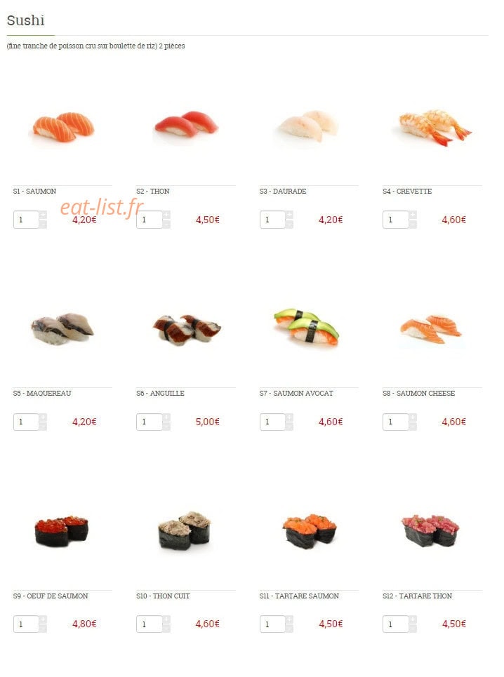 Sushi Sashi — carte page 3