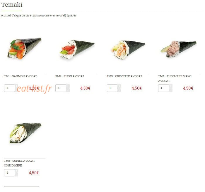 Sushi Sashi — carte page 11
