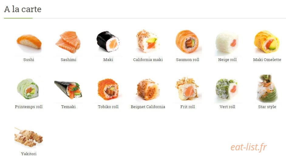 Sushi Sashi — carte page 2