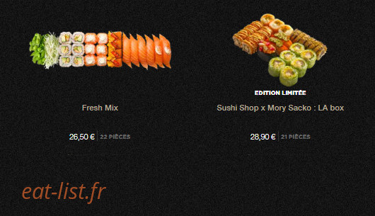 Sushi Shop — carte page 6