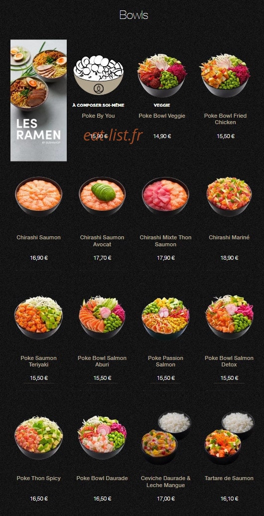 Sushi Shop — carte page 20