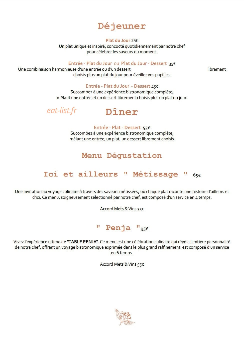 Table Penja — carte page 1