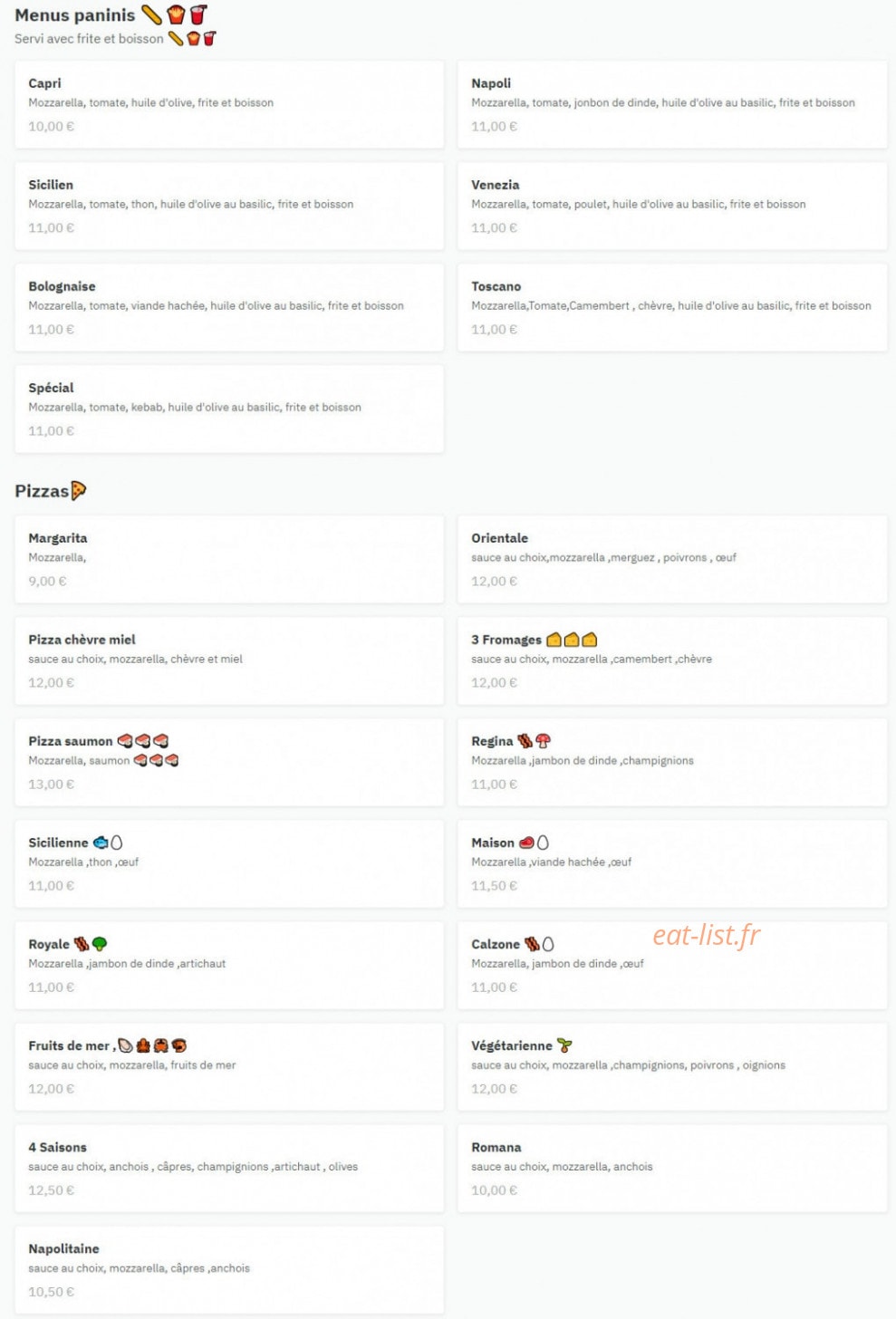 Tour Food — carte page 3