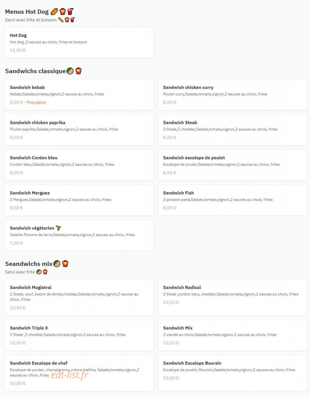 Tour Food — carte page 4