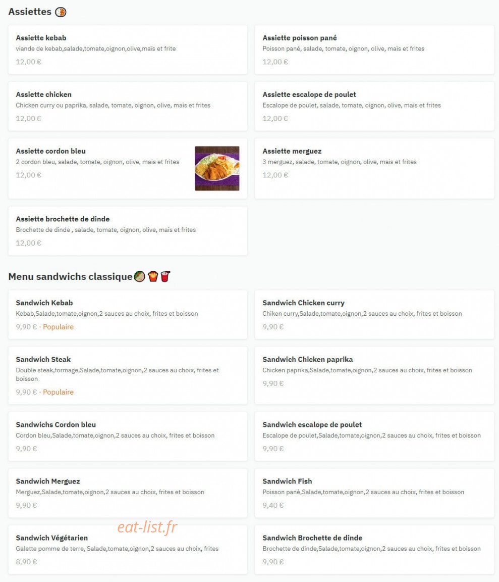 Tour Food — carte page 1