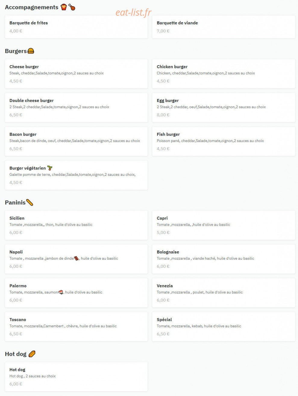 Tour Food — carte page 5
