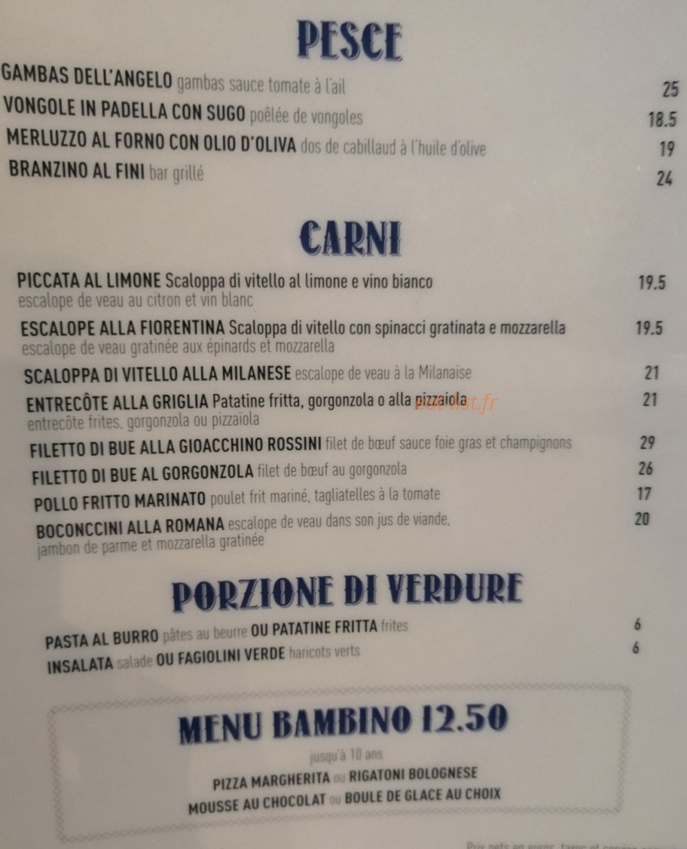 Trattoria Dell'Angelo — carte page 3