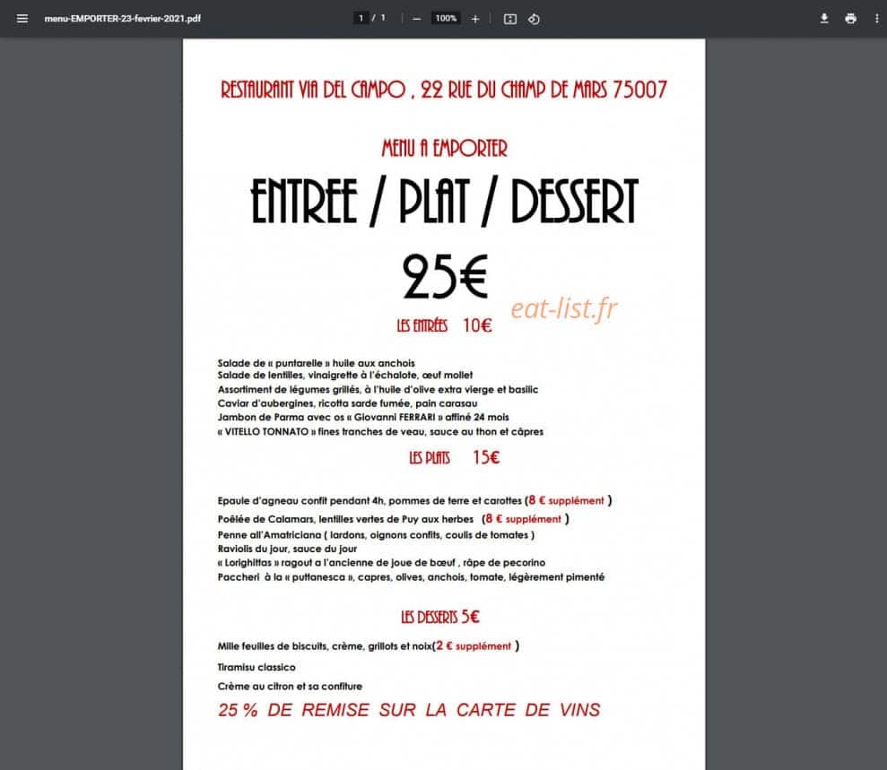 Via Del Campo — carte page 1