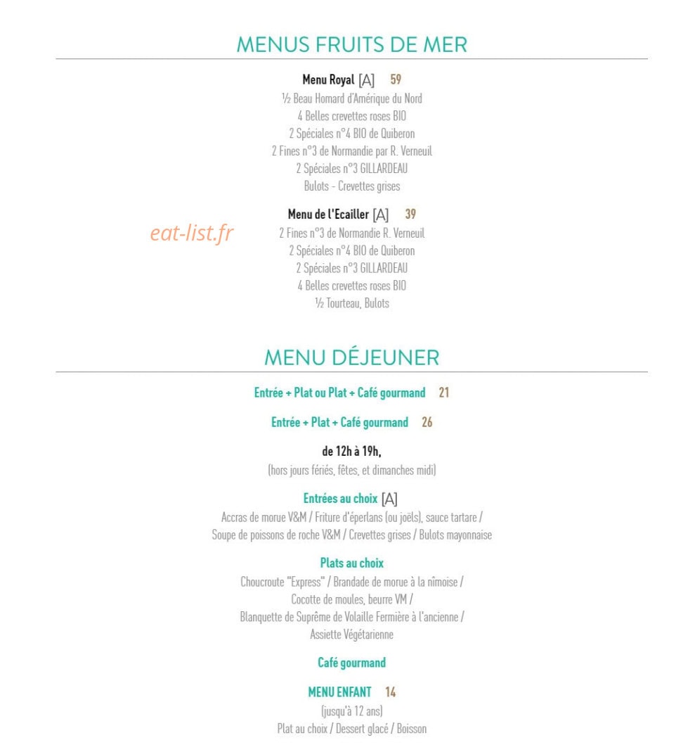 Vin & Marée — carte page 4