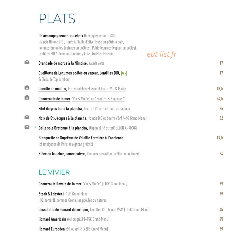 Vin & Marée — carte page 2