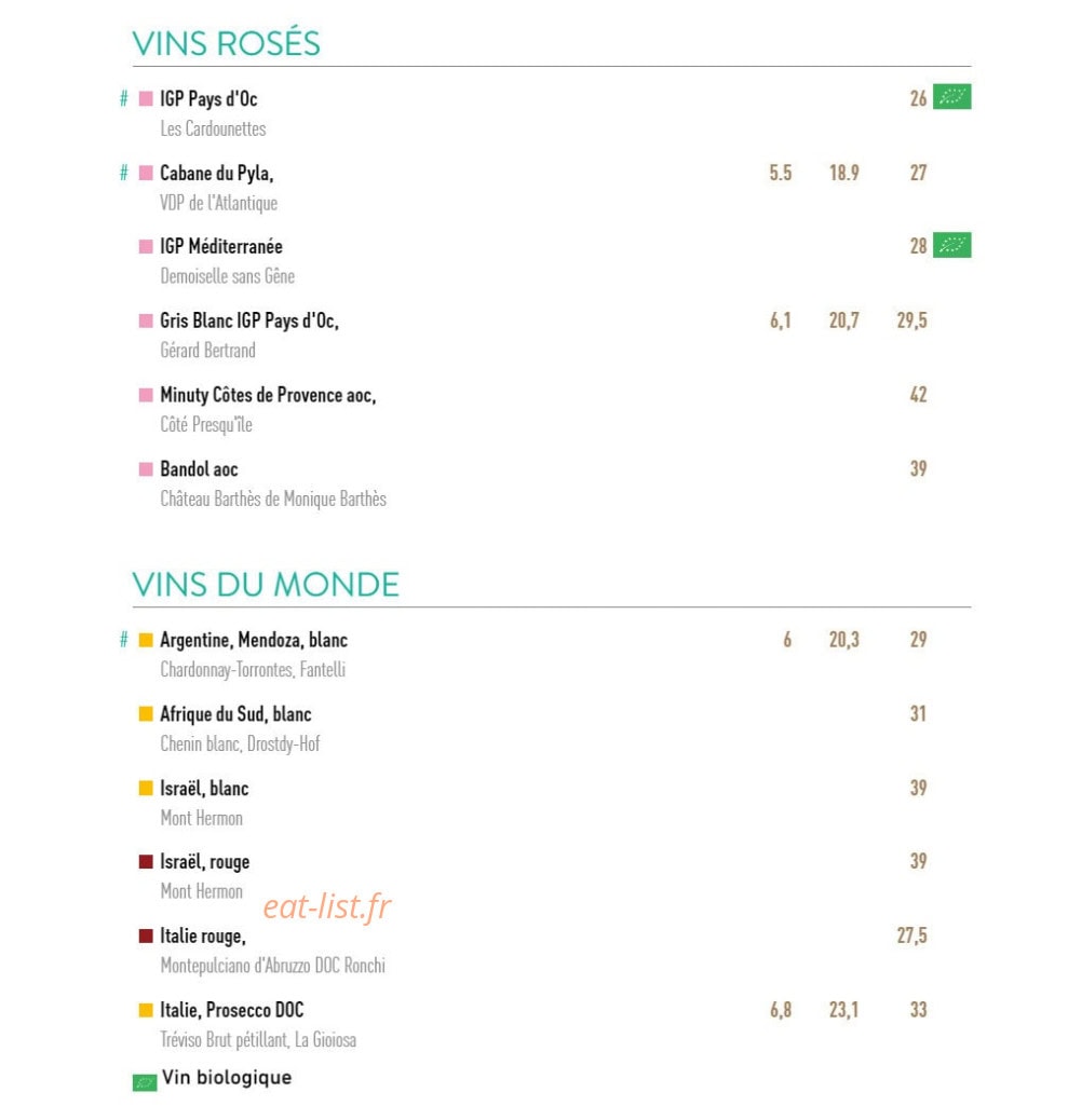 Vin & Marée — carte page 13
